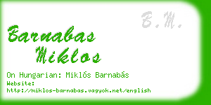 barnabas miklos business card