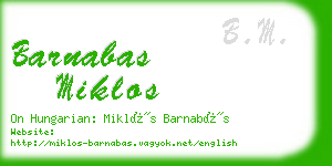 barnabas miklos business card